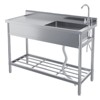 Commercial Stainless Steel Utility Sink - Heavy Duty w/Faucet & Storage for Kitchen/Garage/Workshop - 2 of 4