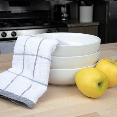 Grey 12-Pack Cotton Terry Kitchen Towels