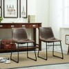 Anybear Set of 2 Vintage PU Leather Dining Chairs - 2 of 3