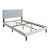 DOMETOUR Twin Upholstered Platform Bed Frame with Button Tufted Headboard, Wood Slat Support, No Box Spring, Easy Assembly, Grey - 3 of 4