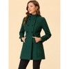 INSPIRE CHIC Women's Stand Collar Double Breasted Slant Pockets Trendy Outwear Winter Coat - 2 of 4