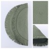 REGALWOVEN Rustic Tassel Rattan Round Wipe Clean Placemats 15 x 15 Inch 6 Pcs - 2 of 4