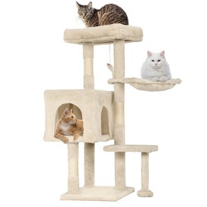 BestMassage Cat Tree 36 inch Tall Cat Tower for Indoor Cats with Cat Scratching Post Multiple Platforms Cozy Condo and Hanging Toy - 1 of 4