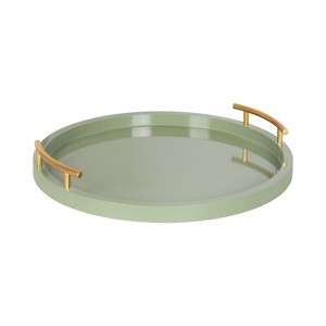 Kate and Laurel Halsey Wood Round Decorative Tray - 1 of 4