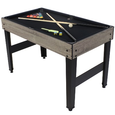 Classic Wood Stain 10-in-1 Multi-Game Table with Foosball and Billiards