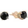 Pompeii3 1 1/2 ct 14k Yellow Gold Round Black Diamond Studs Womens Earrings - 2 of 3