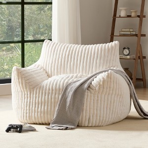 Gericco Giant Plush Bean Bag Chair for Adults - Oversized Beanbag Lazy Floor Sofa Accent Chair for Living Room, Bedroom, Cozy Fluffy Single Cloud - 1 of 4