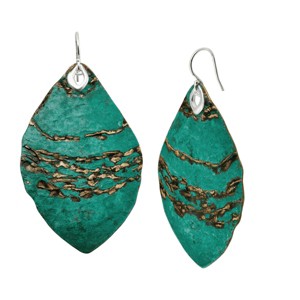 Silpada 'Emerald Pools' Drop Earrings in Green Patina Brass and Sterling Silver - 1 of 4
