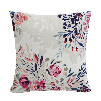 18"x18" Skyline Furniture Square Outdoor Throw Pillow Floral Multi: Woven Polyester, Zipper Closure