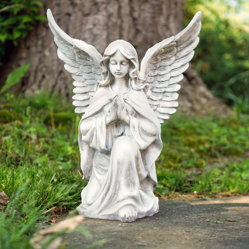 Northlight 13" Kneeling Praying Angel Religious Outdoor Patio Garden Statue - Gray, 2 of 6
