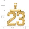Black Bow Jewelry 14k Yellow Gold, Varsity Collection, Large D/C Pendant Number 23 - 2 of 3