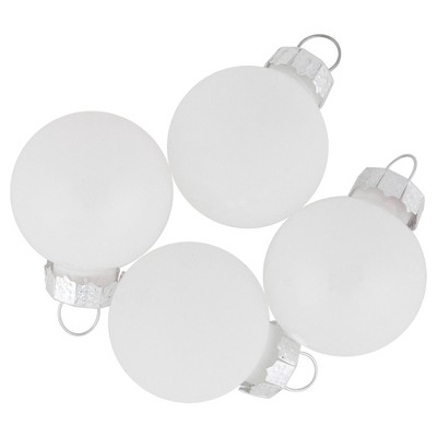 White Shiny and Matte Glass Christmas Ball Ornaments Set