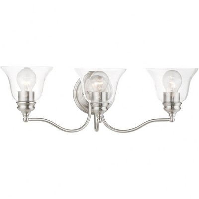 Moreland Brushed Nickel 3-Light Vanity Sconce with Handblown Glass