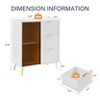 Bella Depot Modern Display Cabinet with Tempered Glass Doors and Drawers - 3 of 4