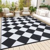Outdoor Rug Modern Plastic Straw Carpet, Geometric Reversible Outdoor Plastic Straw Camping Rug, RV Mat for Deck, Backyard, Balcony, Porch - 4 of 4