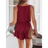 Imily Bela Womens V Neck Beach Tank Rompers Flowy Ruffle Layered Shorts Jumpsuit High Waist - 3 of 4