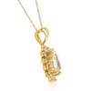 Pompeii3 2.90Ct Fancy Yellow Pear Moissanite & Diamond Pendant Necklace 14k Yellow Gold - 2 of 4