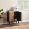Accent Cabinet with Adjustable Shelf, Kitchen Storage Cabinet with Herringbone Design, Black Sideboard for Living Room, Kitchen, Entryway - 2 of 4