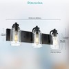 Angel Sar 3-Light Vanity Light Fixture, Black Industrial Wall Mount Bathroom Lighting with Clear Glass Shades - 3 of 4