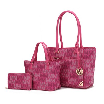 MKF Collection Lady II M Signature Large Tote, Small Tote & Wallet Set Vegan Leather, Stylish Women’s Handbag M Design by Mia K