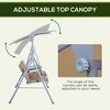 CAVINAS 2-Seat Patio Porch Swing,Wooden Hammock Swing Bench with Adjustable Canopy&Cup Holder,Outdoor Swing for Garden&Backyard,400LBS Capacity,Beige - 2 of 4