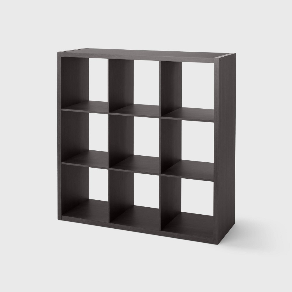 Photos - Wall Shelf 9 Cube Organizer Black Oak - Brightroom™: Versatile Shelving, Horizontal/V