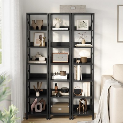Narrow Bookshelf Tall Skinny Bookcase 6 Tier Storage Rack