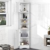 67" Tall Bathroom Corner Cabinet, Freestanding Floor Cabinet With Adjustable Shelves, Narrow Cabinet Organizer for Bathroom Kitchen Living Room - 2 of 4