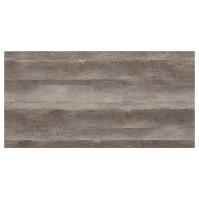 47" Antique Oak and Black Metal Rectangular Coffee Table