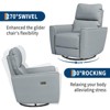 Power Recliner Chair Swivel Glider Upholstered Faux Leather Nursery Rocker Reclining Sofa Chair with Charging Port, Curved Armrests & Padded Backrest - 3 of 4