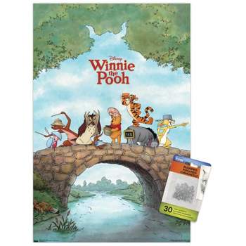 Trends International Disney Winnie The Pooh: Movie - One Sheet Unframed Wall Poster Print Clear Push Pins Bundle 14.725" x 22.375"