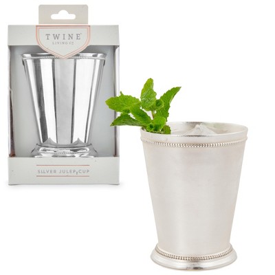 Twine Mint Julep Cup, Vintage Julep Cup, Brass, Sterling Silver Plating, 12 Ounce Capacity, Silver Cocktail Tumbler, Set of 1