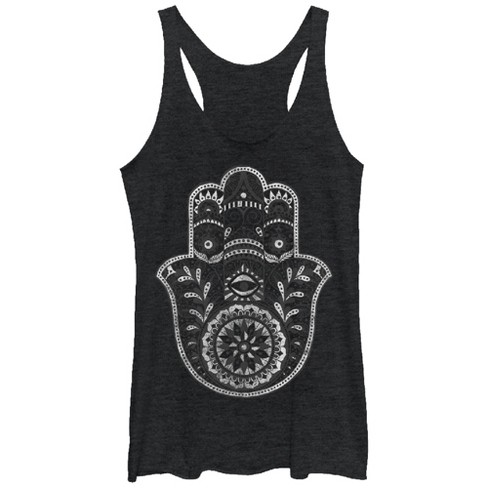 Women's CHIN UP Henna Hamsa Hand Racerback Tank Top - image 1 of 3