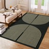 COZONY Modern Geometric Arch Black Washable Low Pile Area Rug - 3 of 4