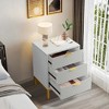 Kumasinova 25.8"Tall Nightstand with 3 Drawers,Modern Bedside Table with Metal Handles and Metal Legs,End Table for Bedroom,Living Room - 4 of 4