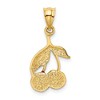 Black Bow Jewelry 14k Yellow Gold Red Enameled Cherries Pendant - 3 of 4