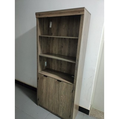 MDF Storage Cabinet with Top Trim, Gold Handles