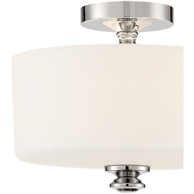 Travis Polished Nickel 2-Light Indoor/Outdoor LED Semi-Flush Mount