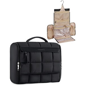 Travel Toiletry Bag, Extra Large Full-open Hanging Toiletry Bag for Women, Puffy Cosmetic Makeup Bag Organizer - 1 of 4