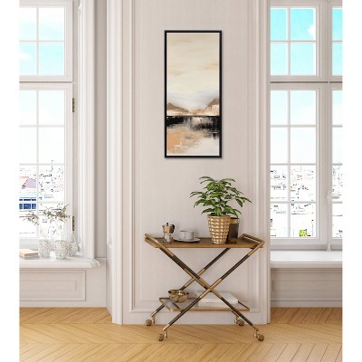Sylvie 18x40 Black Framed Abstract Landscape Canvas