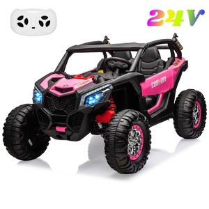 Jojoka 24V 2-Seater UTV, 4WD Ride On Toys with Remote Control, Electric Vehicle 4 Shock Absorbers, Music, Lights, Electric Car for Big Kids - 1 of 4