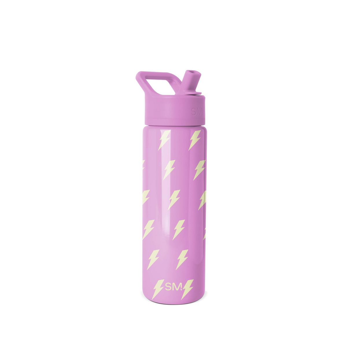 Simple Modern Summit 22 oz Kids Water Bottle with Straw Lid (Lightning Bolts, Purple)