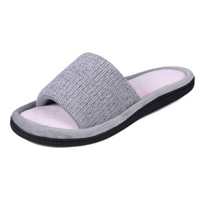 ROXONI Women's Soft Open Toe Slide Slippers, Indoor Outdoor Rubber Sole - 1 of 4