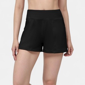 Anna-Kaci Active Women's High Waist Performance Shorts with Wide Waistband and Side Pockets for Active Comfort - 1 of 4