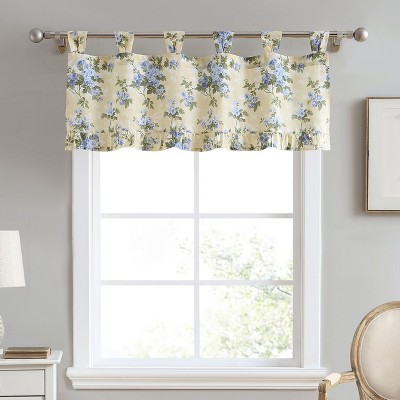 Laura Ashley Cassidy Tab Top Valance - 50X20 - Pastel Yellow