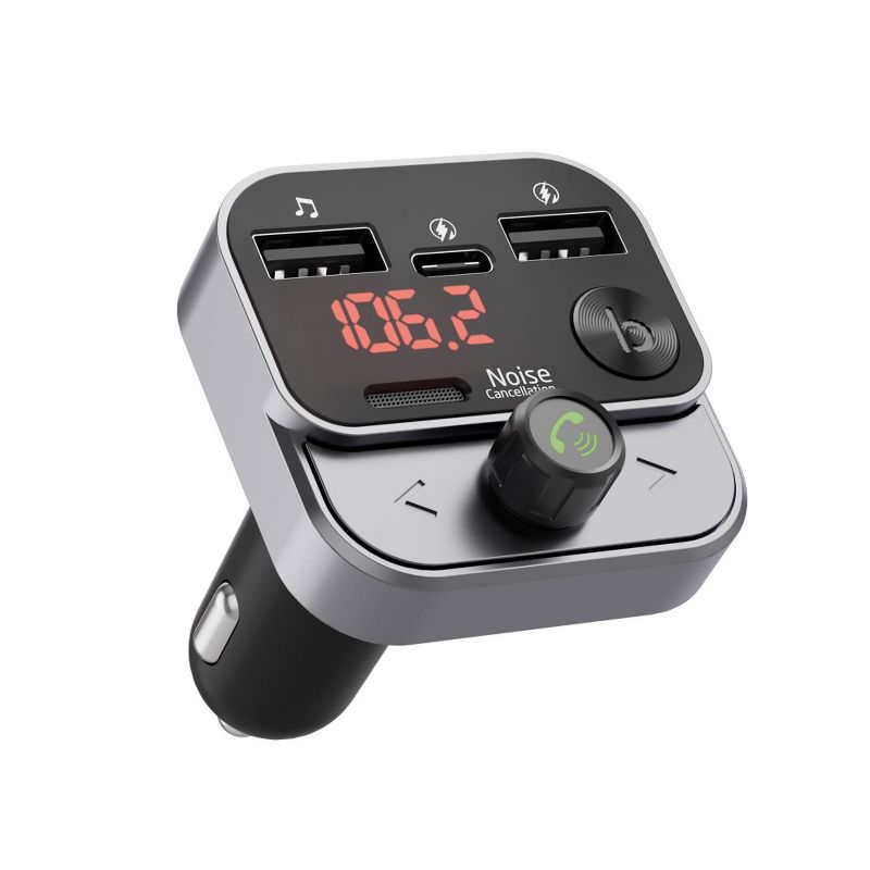 Just Wireless Bluetooth FM Transmitter with USB-C and USB-A Charging Port - Black, 5 of 7