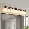 52" Modern 8-Light Vanity Bathroom Mirror Light,with Black Iron Frame,Contemporary Wall Sconce for Bedroom,Bathroom,Dressing Room (Bulb Not Included) - 3 of 4