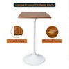 LeisureMod Verve 24" Sqaure Bar Height Dining Table - Modern MDF Top with White Pedestal Base Counter Height Table for Kitchen, Home, and Pub - 2 of 4