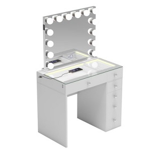 VANITII Mini Diana Vanity Desk- 6 Storage Drawers - 1 of 1