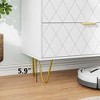 6 Drawers Fluted Dresser for Bedroom, Wooden Dresser TV Stand, Metal Modern Chest of Drawers Clothes Storage Organizer for Closet Living Room Hallway - 4 of 4
